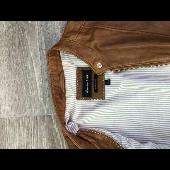 Massimo Dutti Brown Leather Jacket - Picture 4 of 5